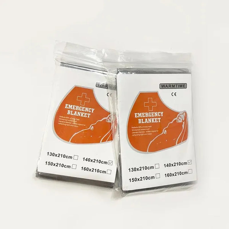 Outdoor Survival Emergency Blanket Waterproof Emergency Blanket Survival Rescue Blanket Camping Equipment Thermal Heat First Aid Rescue Military Emergency Blanket Travel Accessories